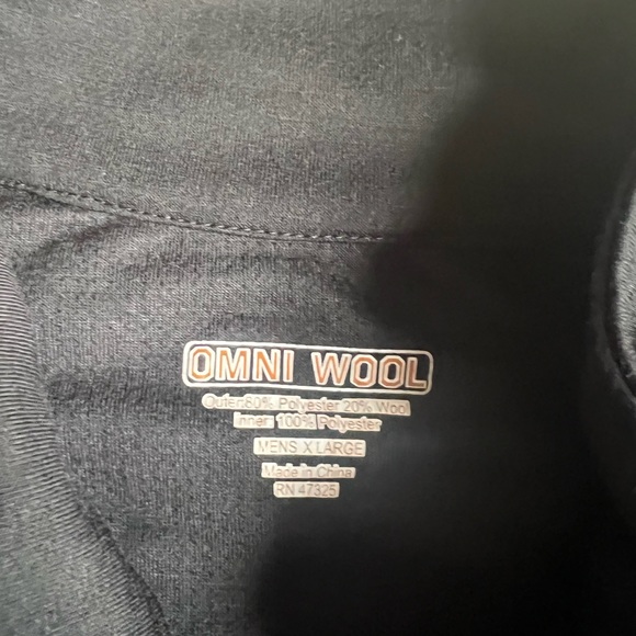 Omni Wool Activewear Baselayer Q-Zip Shirt XL Black Pullover - Picture 2 of 6